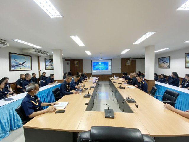 วิทยาลัยการทัพอากาศรับฟังการประชุมมอบแนวทางการปฏิบัติงาน ยศ.ทอ. ประจำปี ๒๕๖๙