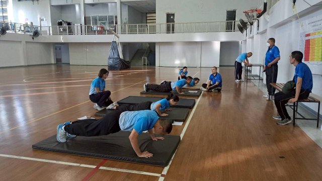 นักศึกษาวิทยาลัยการทัพอากาศ รุ่นที่ ๕๙ ทดสอบสมรรถภาพทางกาย