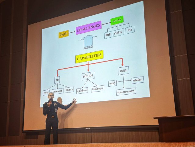 การบรรยายเรื่อง “การกำหนดยุทธศาสตร์ทหาร” สำหรับนักศึกษาหลักสูตรการทัพอากาศรุ่นที่ 59