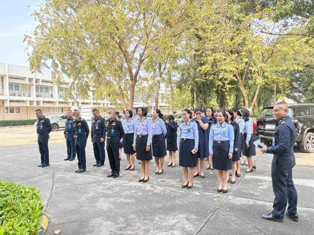 การซ้อมแผนการปฏิบัติเมื่อเกิดอัคคีภัยในพื้นที่ วิทยาลัยการทัพอากาศ กรมยุทธศึกษาทหารอากาศ